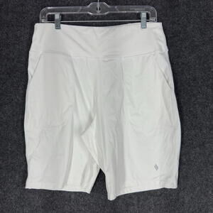 Fabletics Activewear Shorts Women XL White High Rise Pull On Pockets Active
